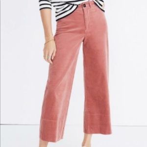 Madewell Pink Velvet Langford Pants size 4